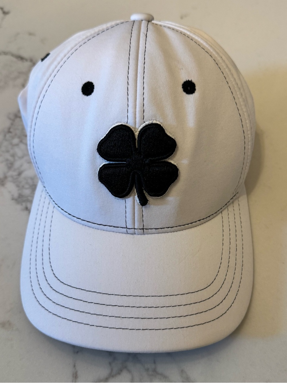 Black Clover -White Baseball Cap with Black Clover and live lucky Accent -